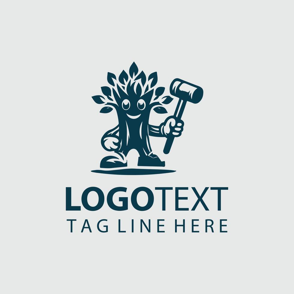 Yew wood Mascot tree design vector