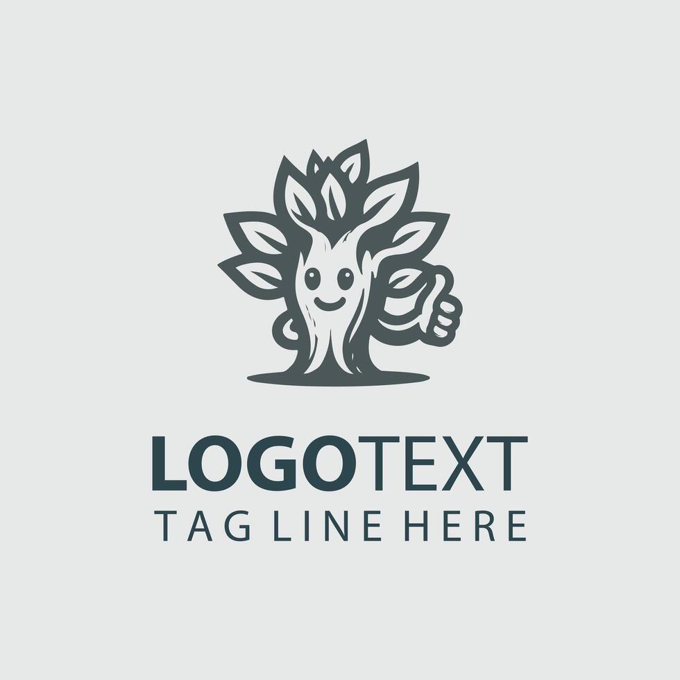 Leaf flare Mascot tree design vector