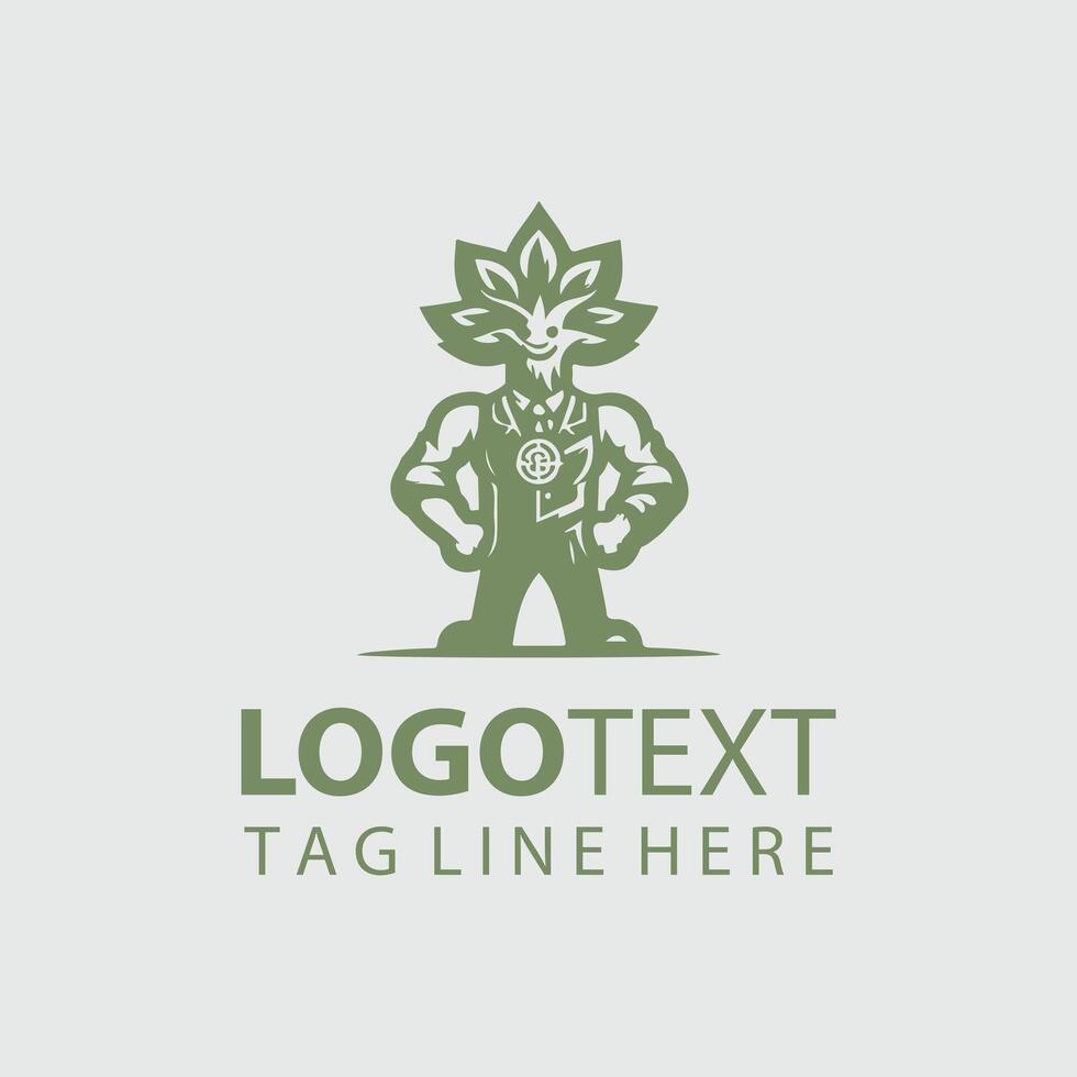 Earth Elemental Mascot tree design vector