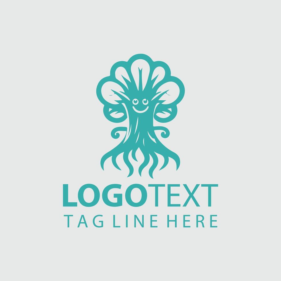 Leafy Luminary Mascot tree design vector