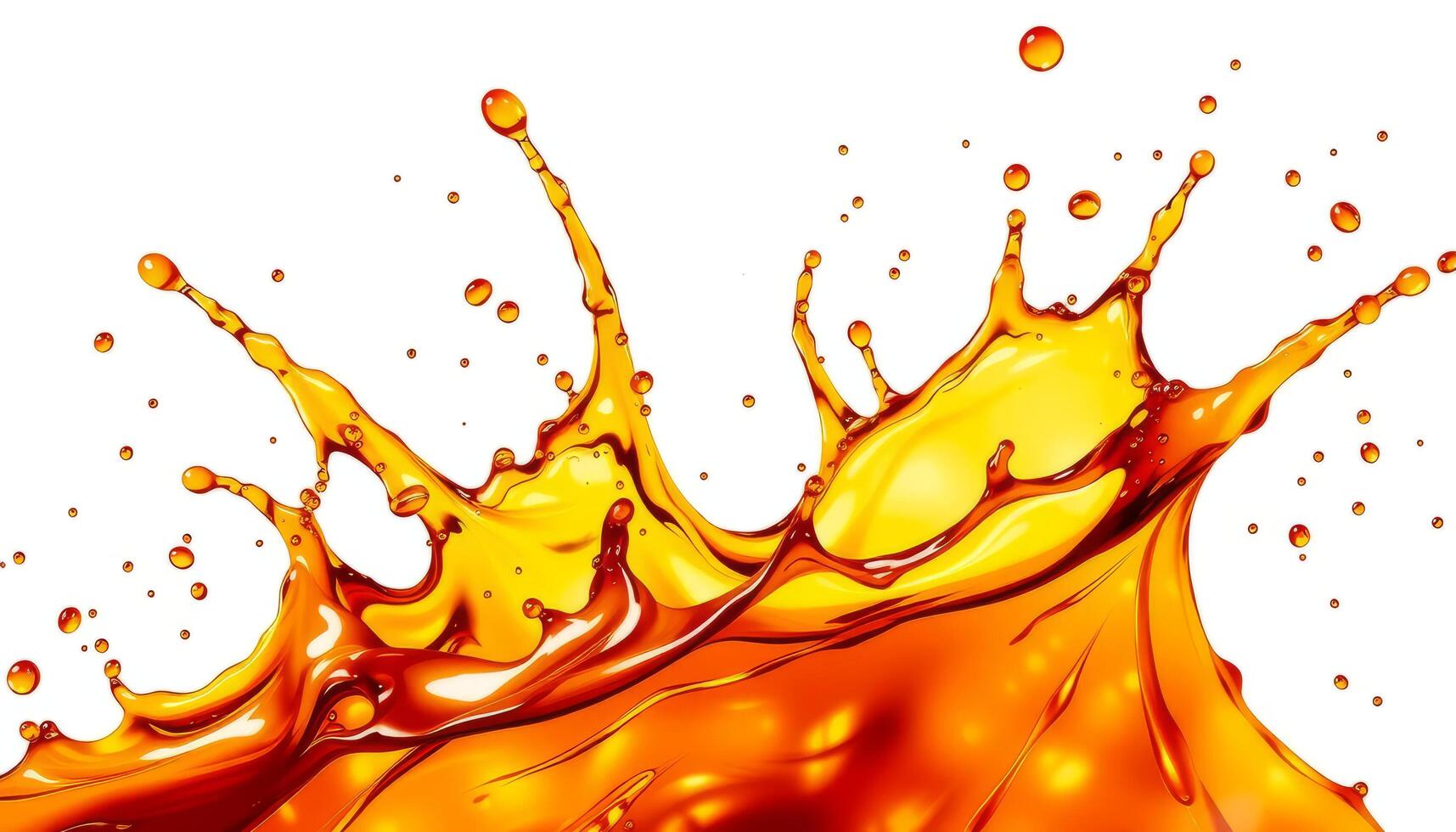 Vibrant Orange Liquid Splash Against White Backgrounds And Patterns. A photo