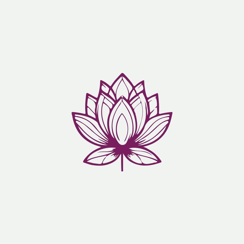Ethereal Linear Lotus design logo vector