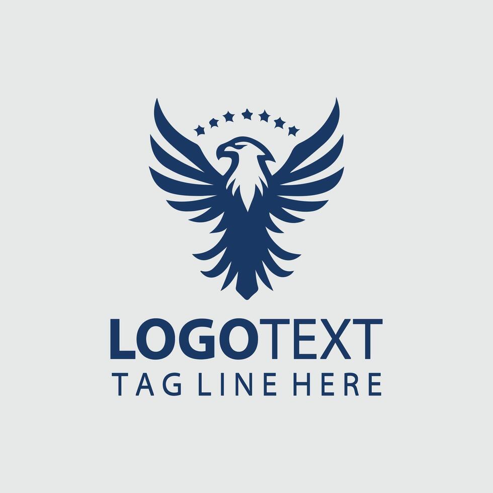 Radiant Wings Eagle Shield Logo Design vector