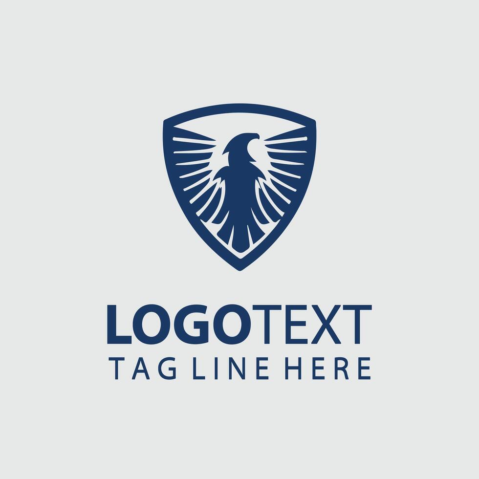 Wings of the Sentinel Eagle Shield Design vector