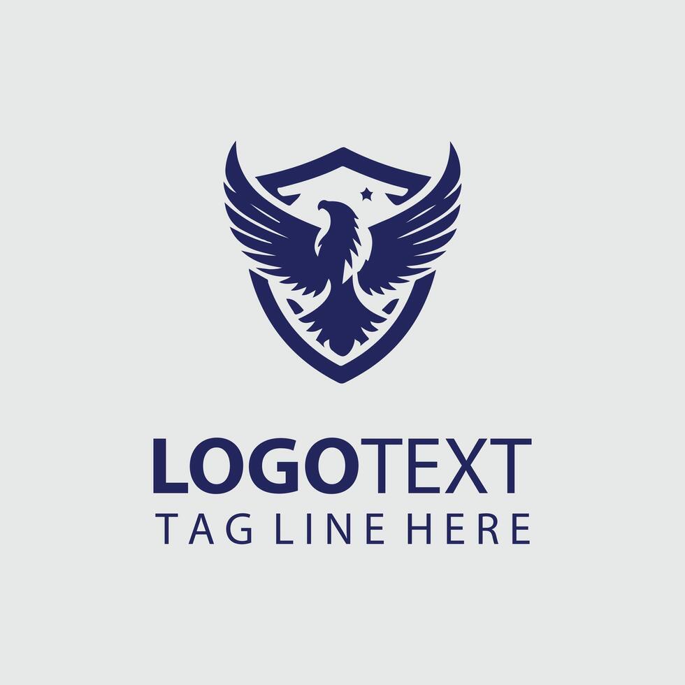 Glorious Wings Eagle Shield Design vector