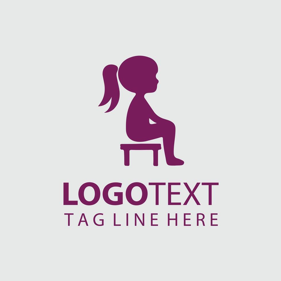 KidSky line Child silhouette Design vector