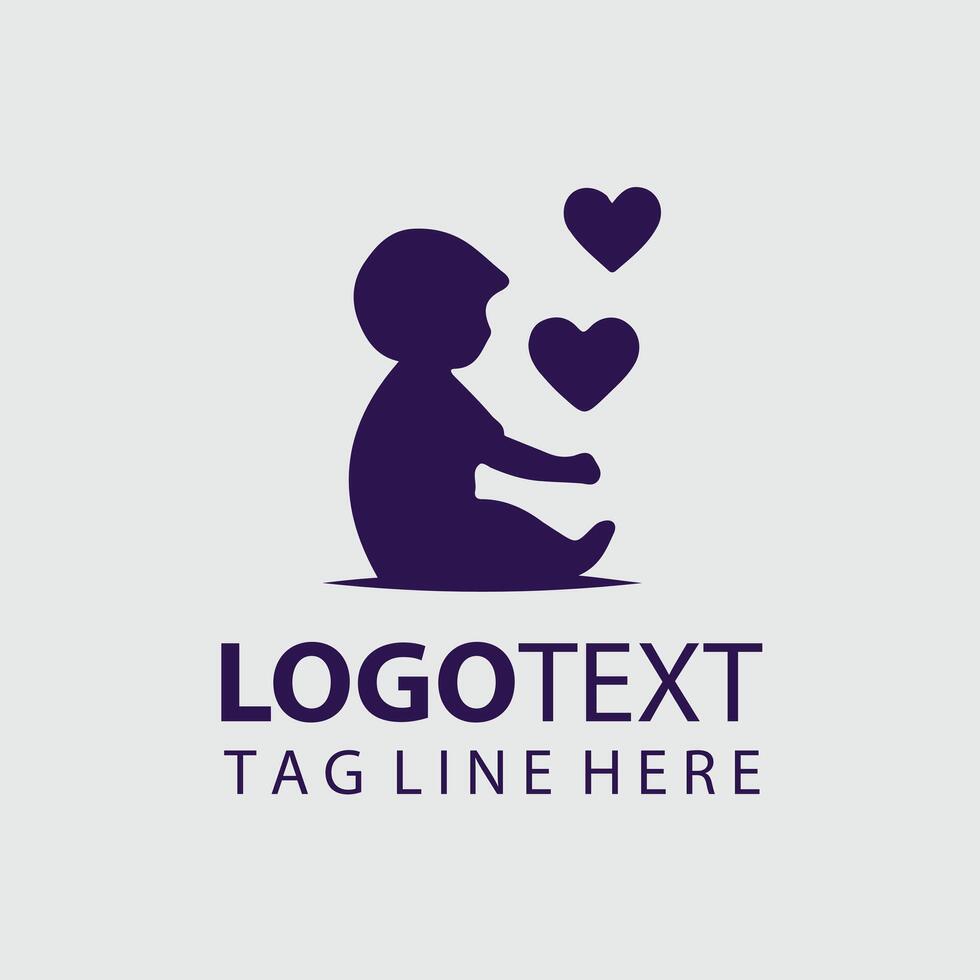 Little Track Child silhouette Design vector