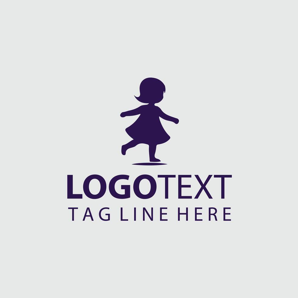 Pure Outline Child silhouette Design vector