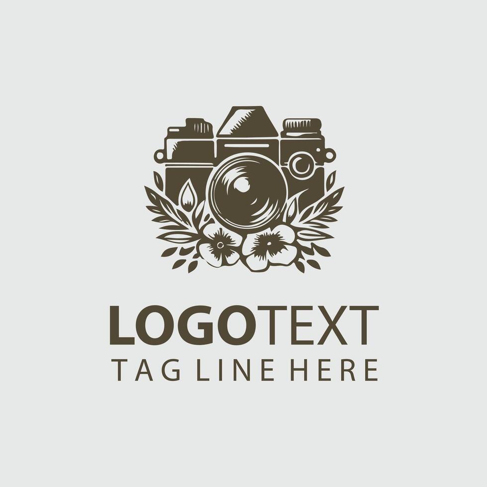 Blooming Lens Floral camera design vector