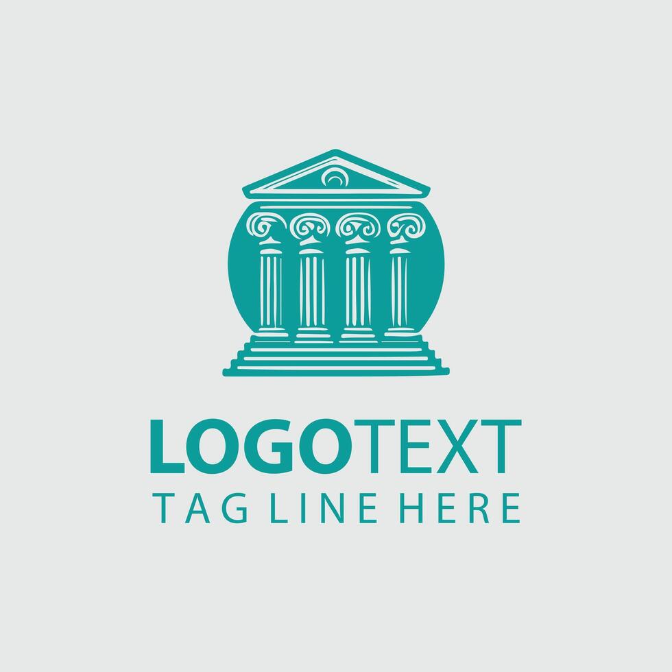 Pillars of Power And Grace Classical Column Logo vector