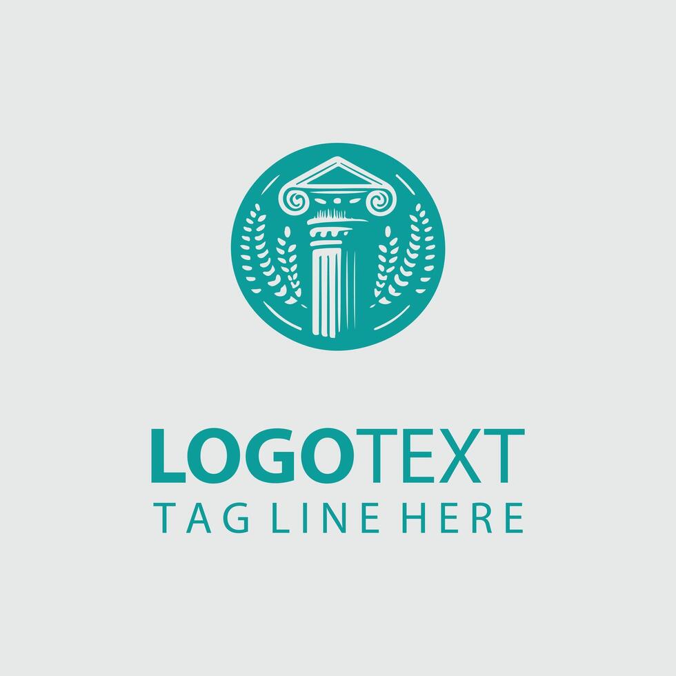 Ionic Pillars Classical Column Logo vector