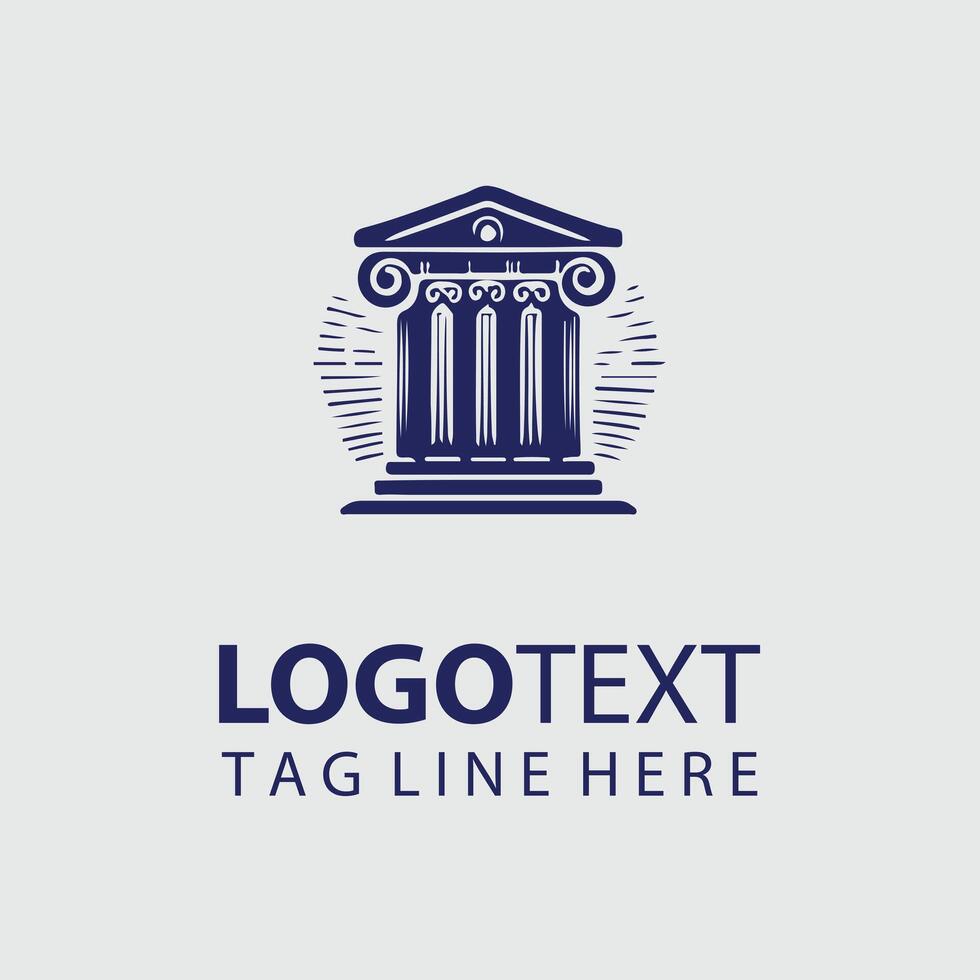 Legacy Classical Column Logo Design vector