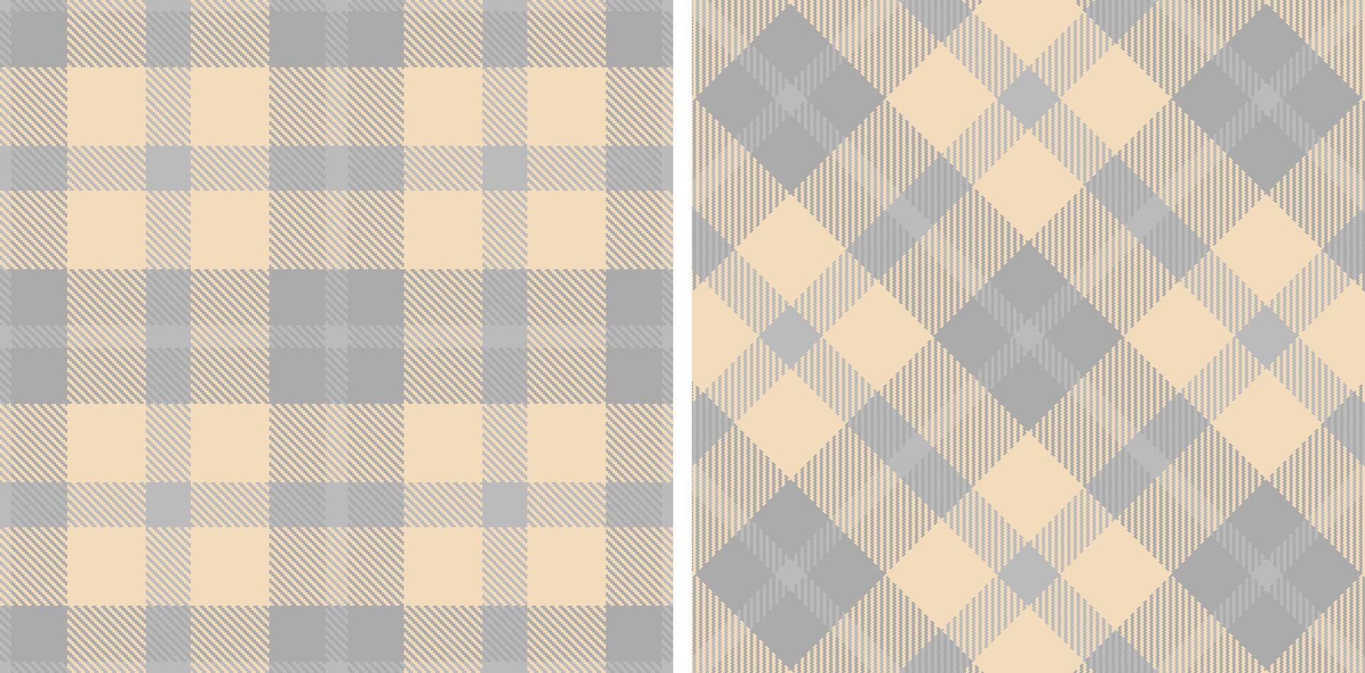 Warm Silver and Deep Cool Grey Seamless Tartan Fabric Design vector