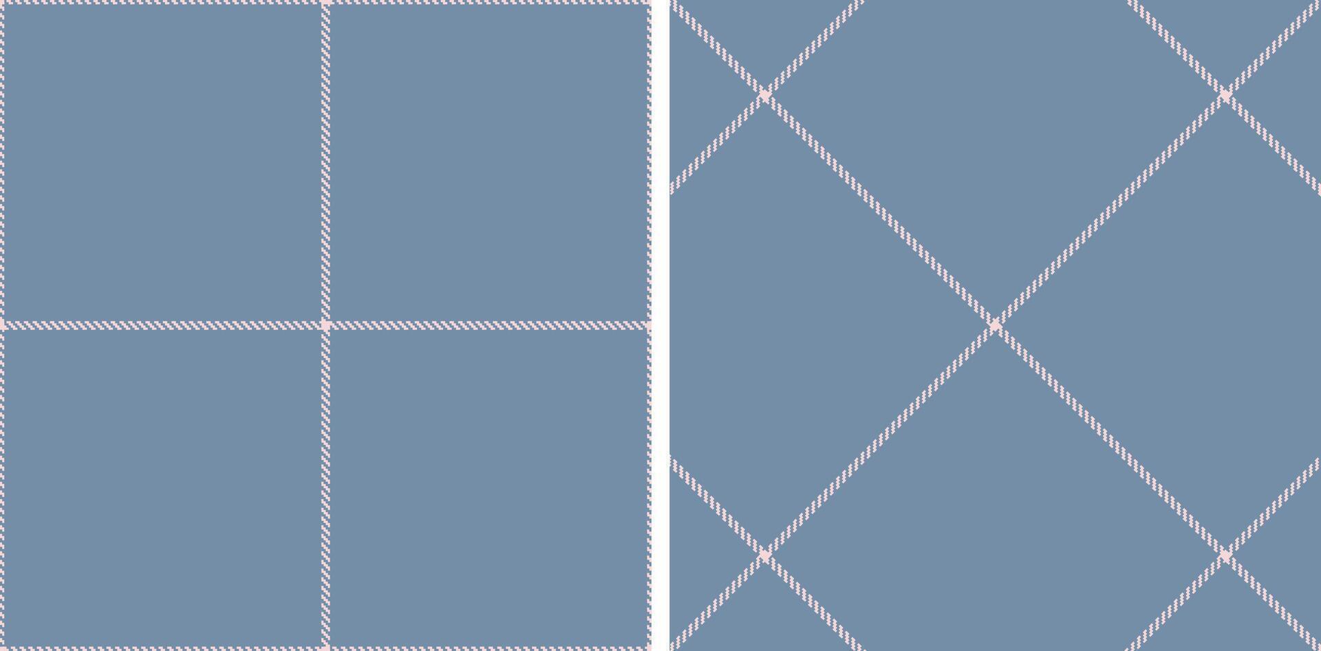 Vivid Light Pink Seamless Tartan with Dark Blue and grey accents Fabric Design vector