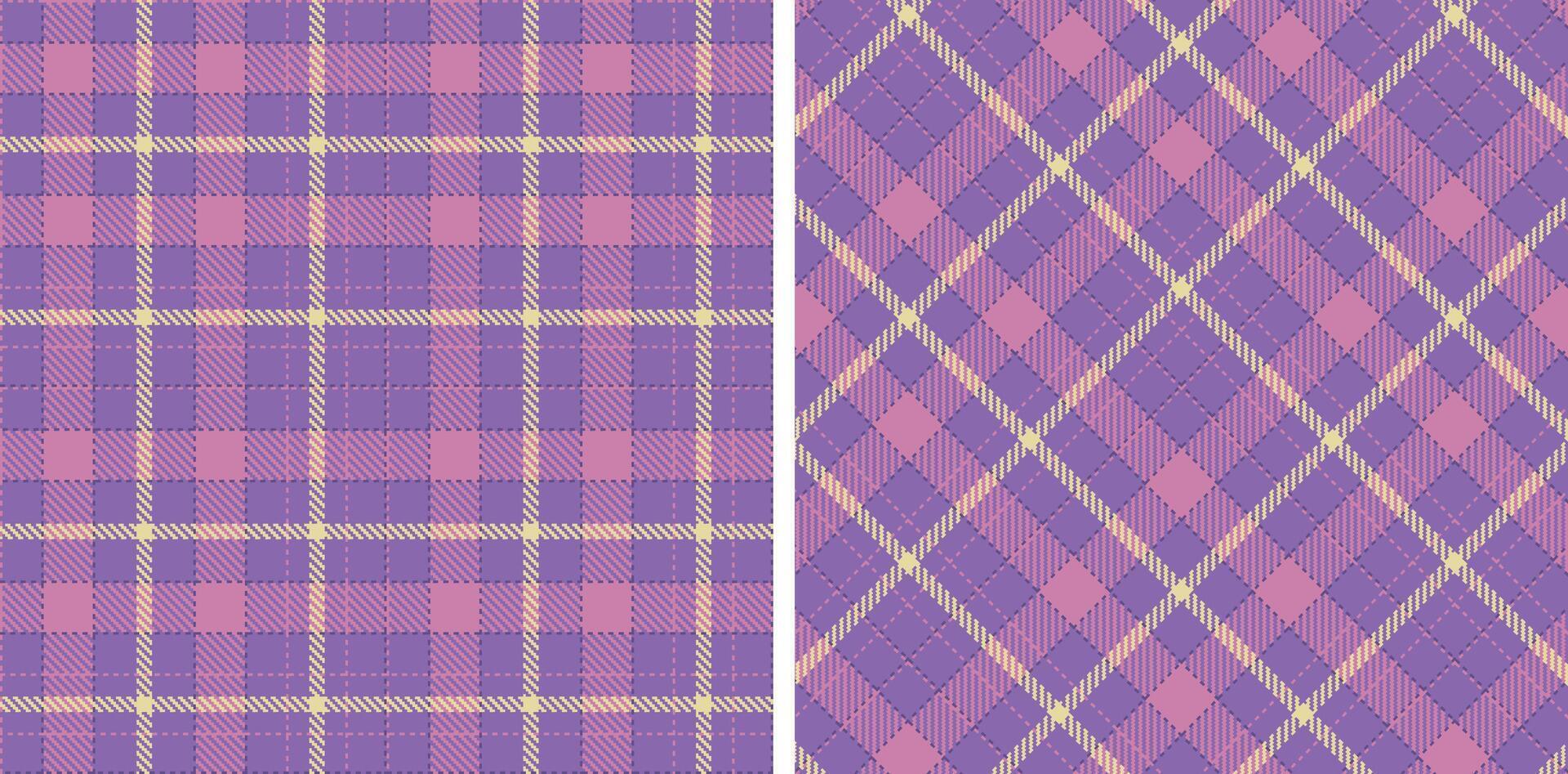 Pastel Seamless Tartan in Dusty Deep Lilac tones Fabric Design vector