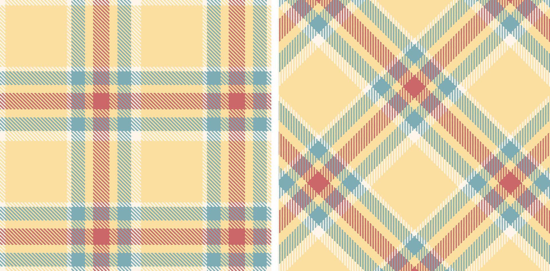 Pastel Seamless Tartan in Deep Pale Peach tones Fabric Design vector