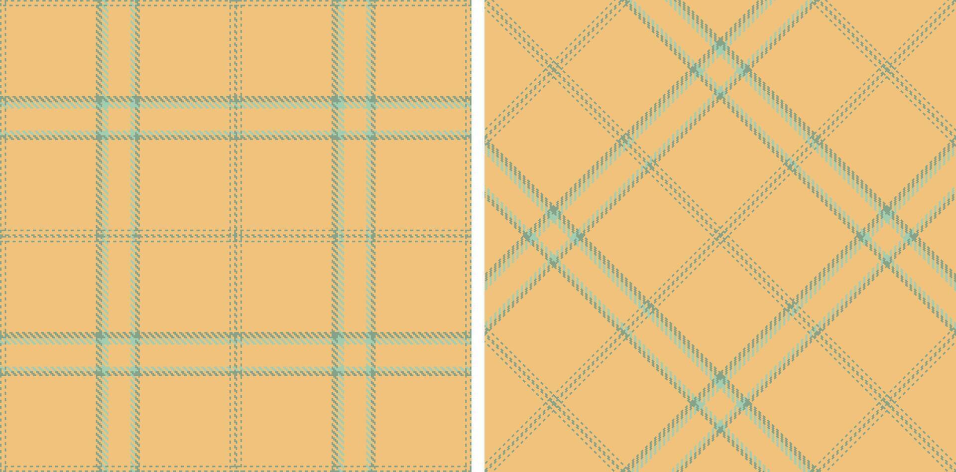 Dusty Grey and green Seamless Tartan with Soft Tan accents Fabric Design vector