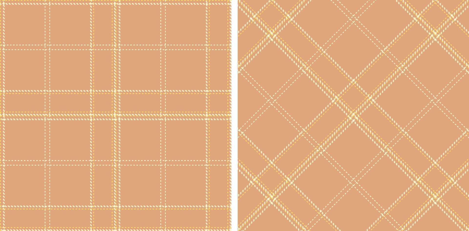 Cool Pinkish Tan and Pale Pale Seamless Tartan Fabric Design vector