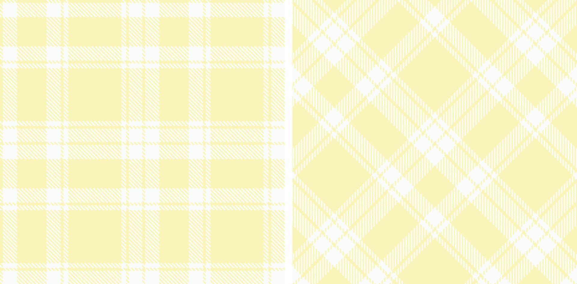 Vivid Egg Shell Seamless Tartan with Bright Pale Grey accents Fabric Design vector