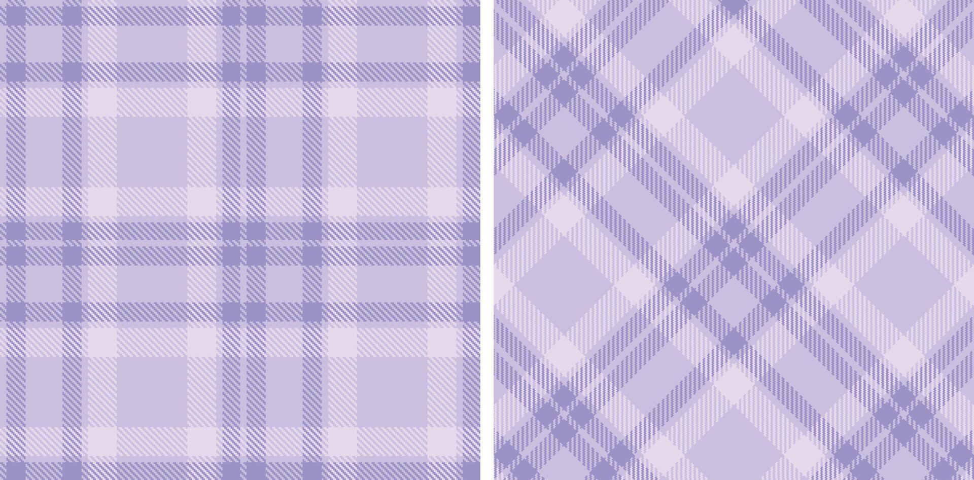 Deep Light Lavender and Light Perrywinkle Seamless Tartan Fabric Design vector