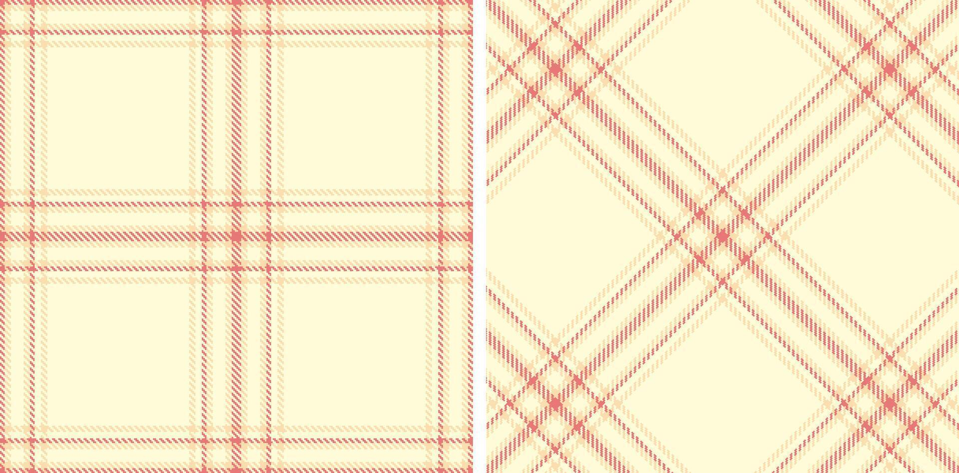 Rich Light Peach and Dark Pale Seamless Tartan Fabric Design vector