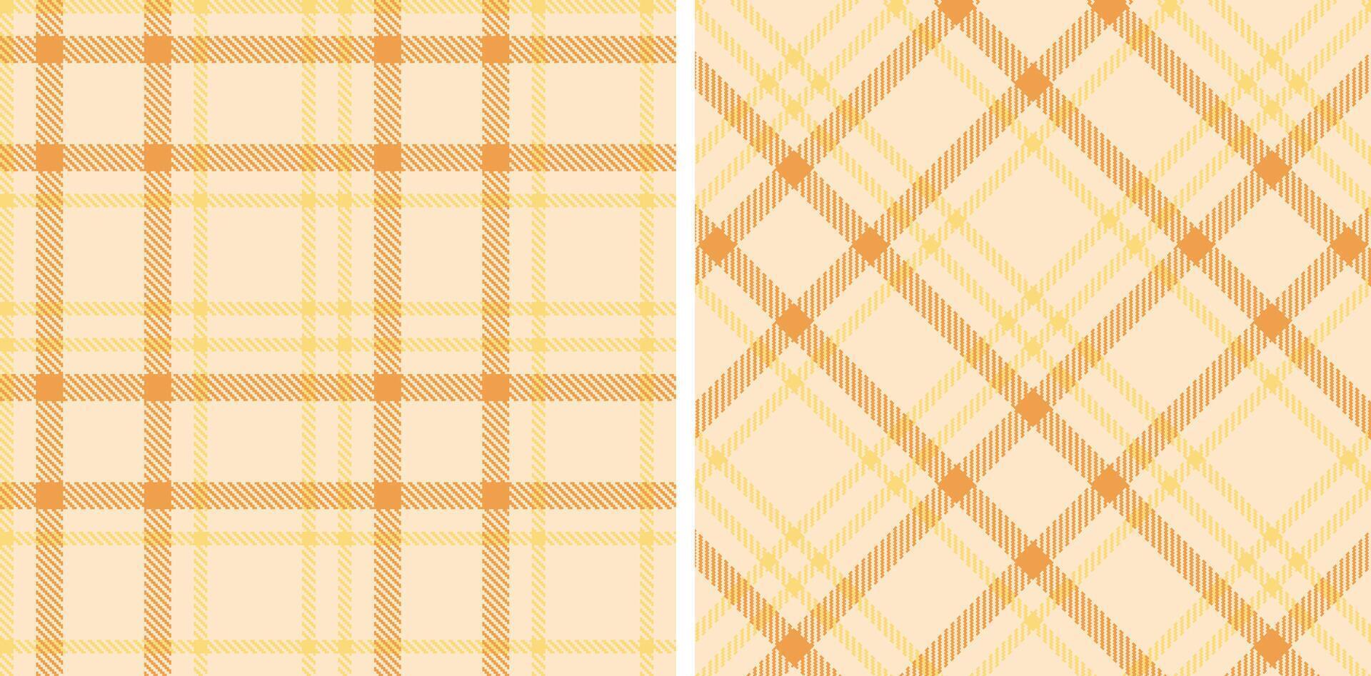 Deep Pale and Pale Wheat Seamless Tartan Fabric Design vector