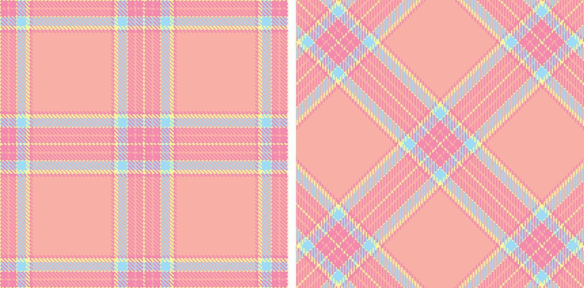 Bright Pinky and Smoky Buff Seamless Tartan Fabric Design vector