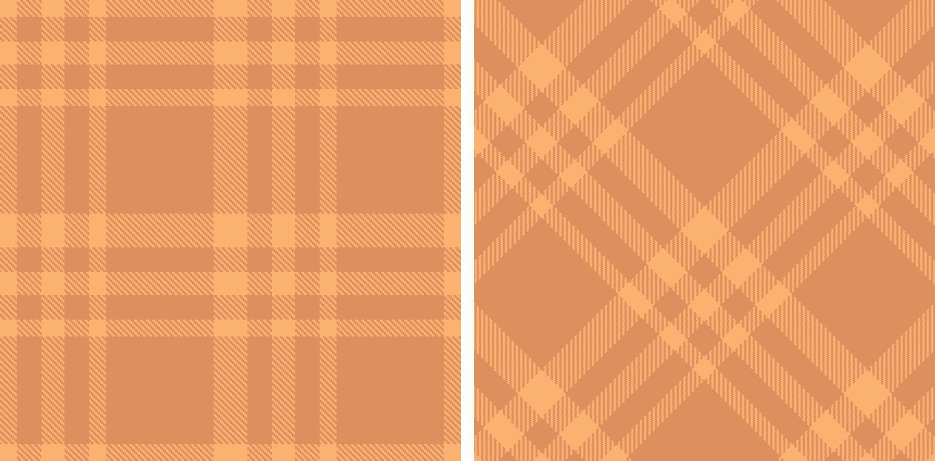 Light Apricot Seamless Tartan with Light Dark Peach accents Fabric Design vector