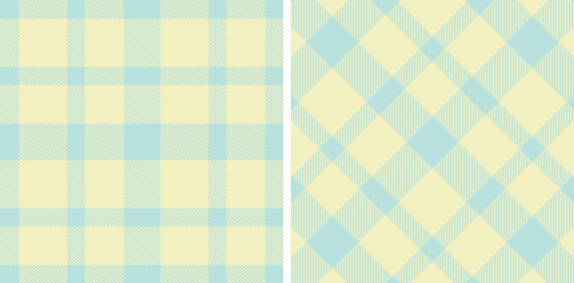 Deep Duck Egg Blue and Soft Ivory Seamless Tartan Fabric Design vector