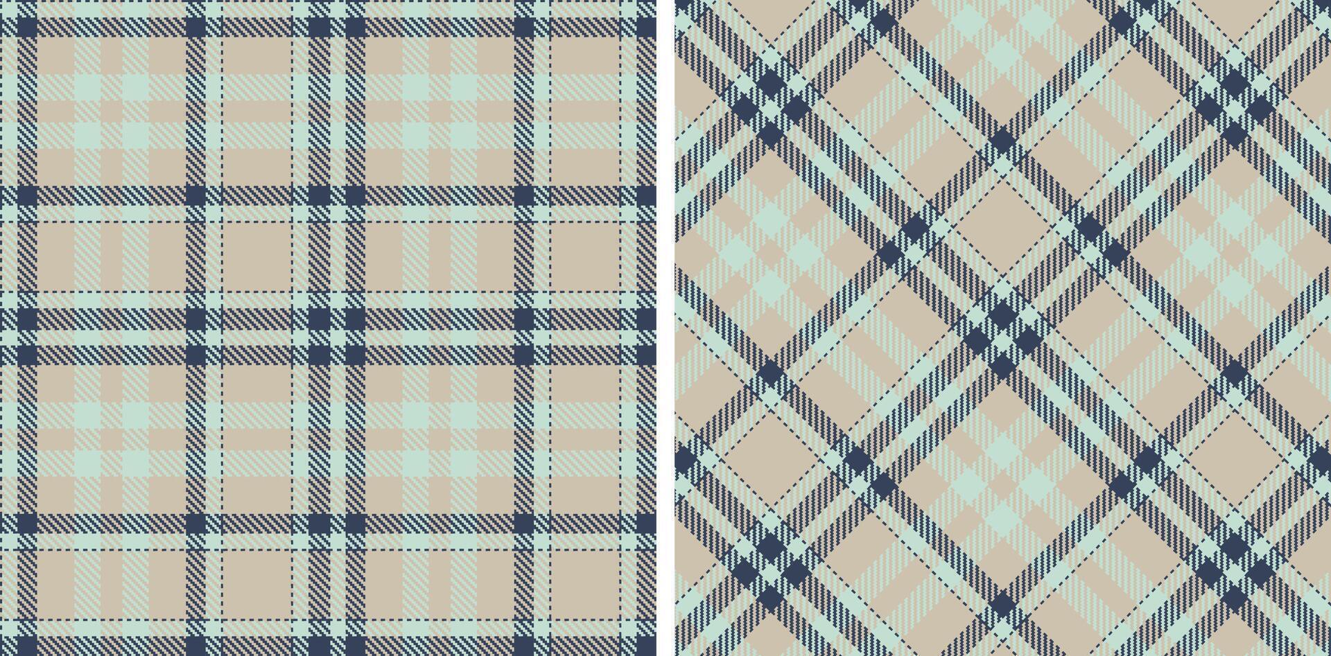 Pastel Dark Grey Blue and Soft Light Grey Seamless Tartan Fabric Design vector