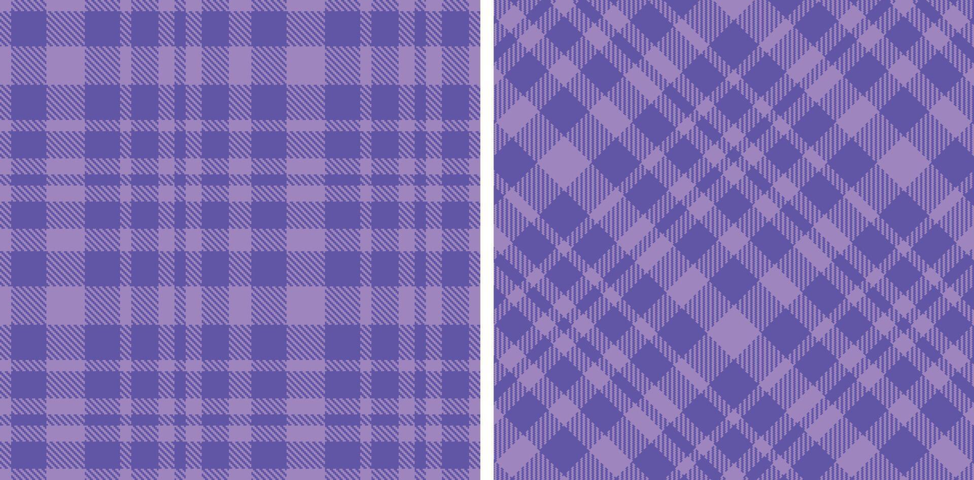 Soft Perrywinkle and Metallic Blueberry Seamless Tartan Fabric Design vector