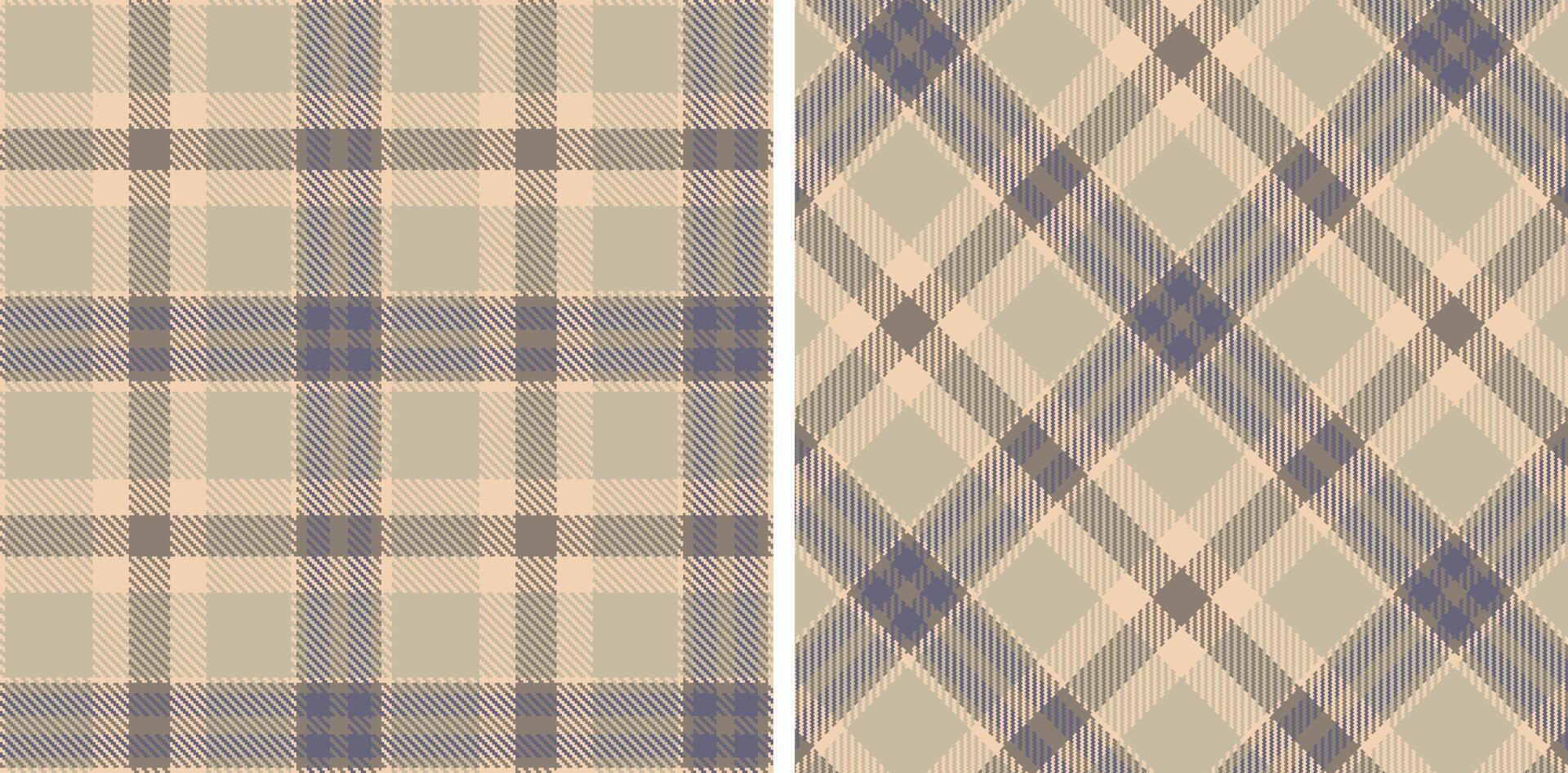 Pastel Seamless Tartan in Dark Light Peach tones Fabric Design vector