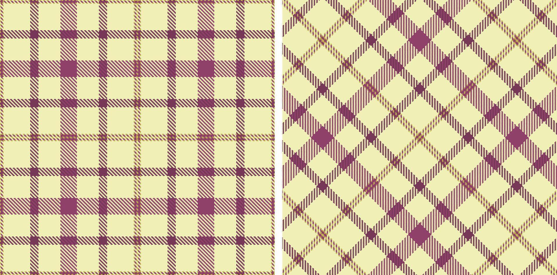 Pastel Egg Shell and Pale Desert Seamless Tartan Fabric Design vector