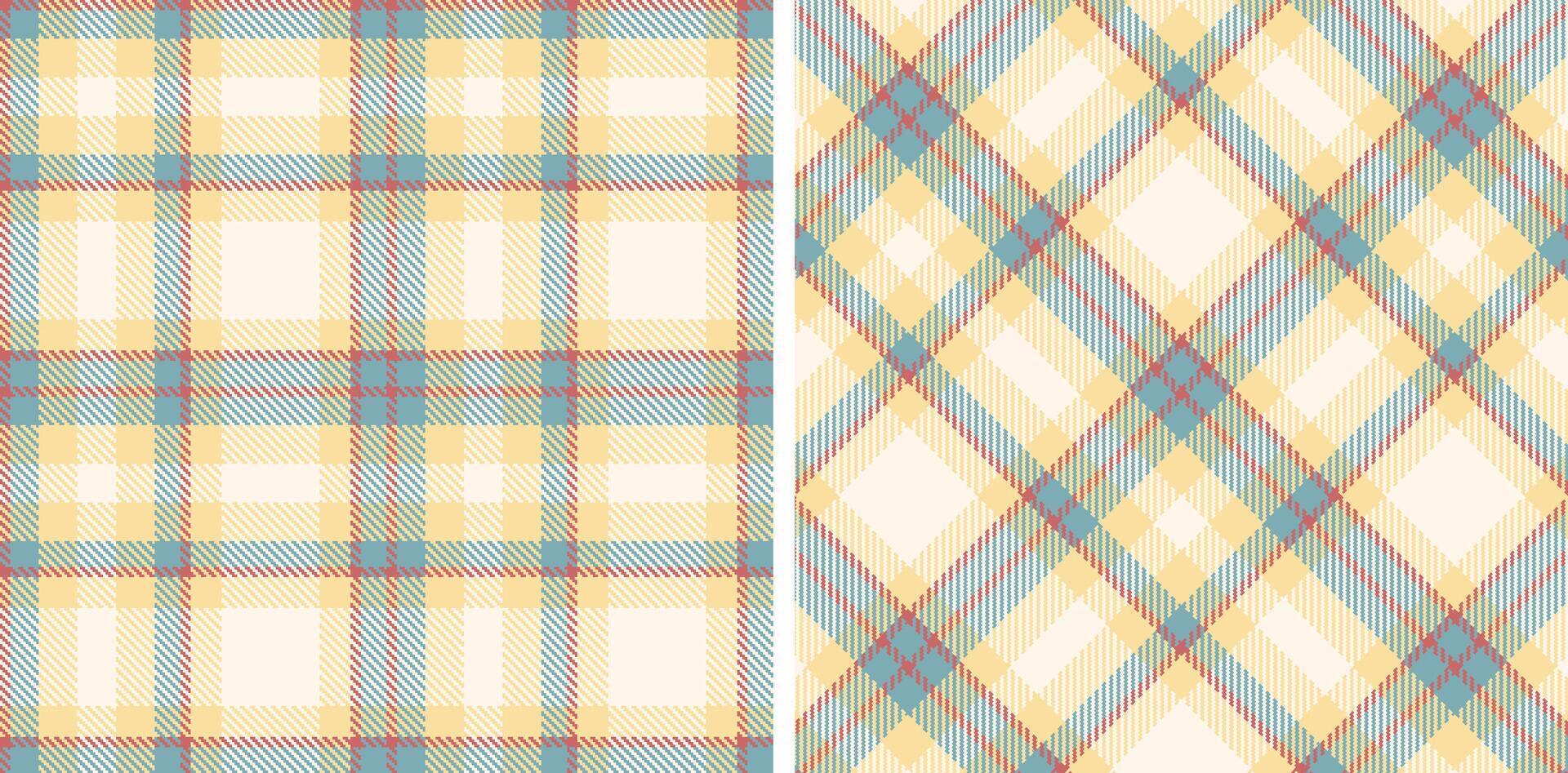 Muted Pale Peach and Metallic Rose Seamless Tartan Fabric Design vector