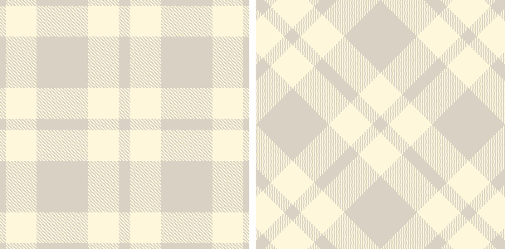 Warm Light Grey Seamless Tartan with Neon Off White accents Fabric Design vector
