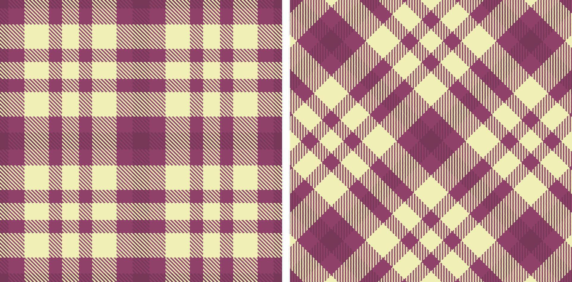 Light Light Plum Seamless Tartan with Warm Egg Shell accents Fabric Design vector