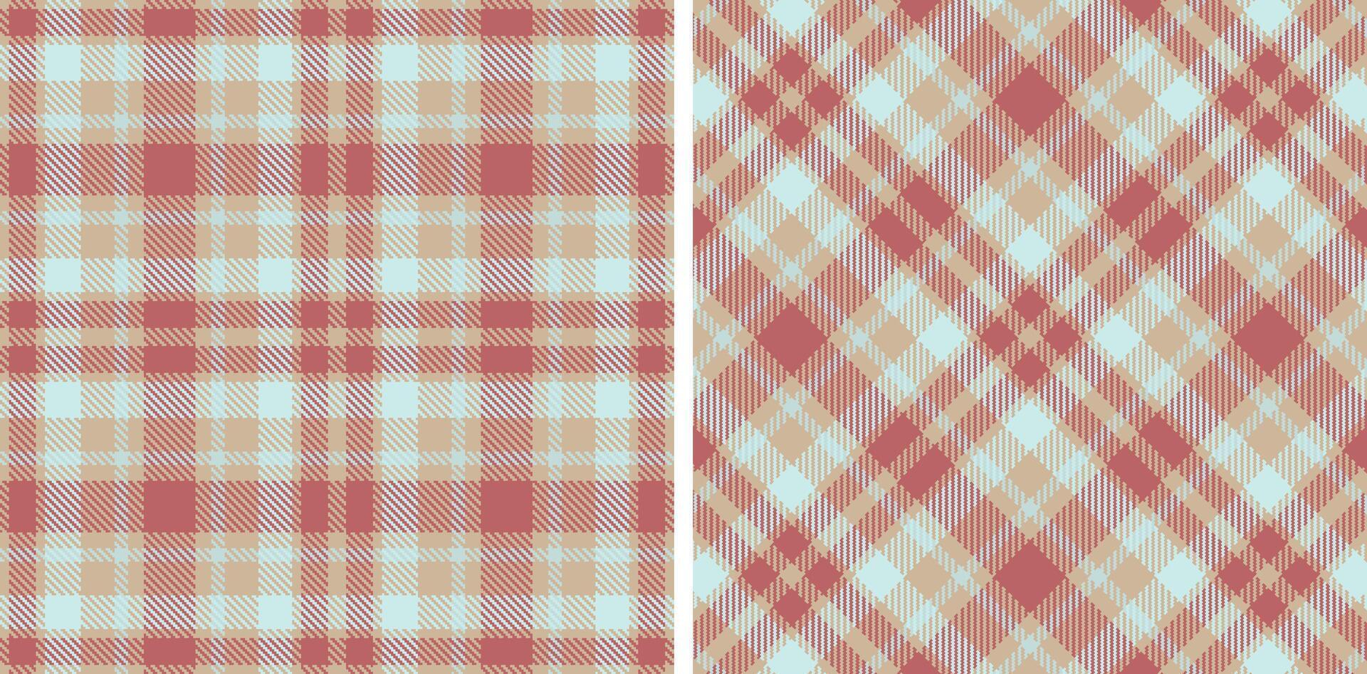 Bright Putty and Pale Dusky Rose Seamless Tartan Fabric Design vector