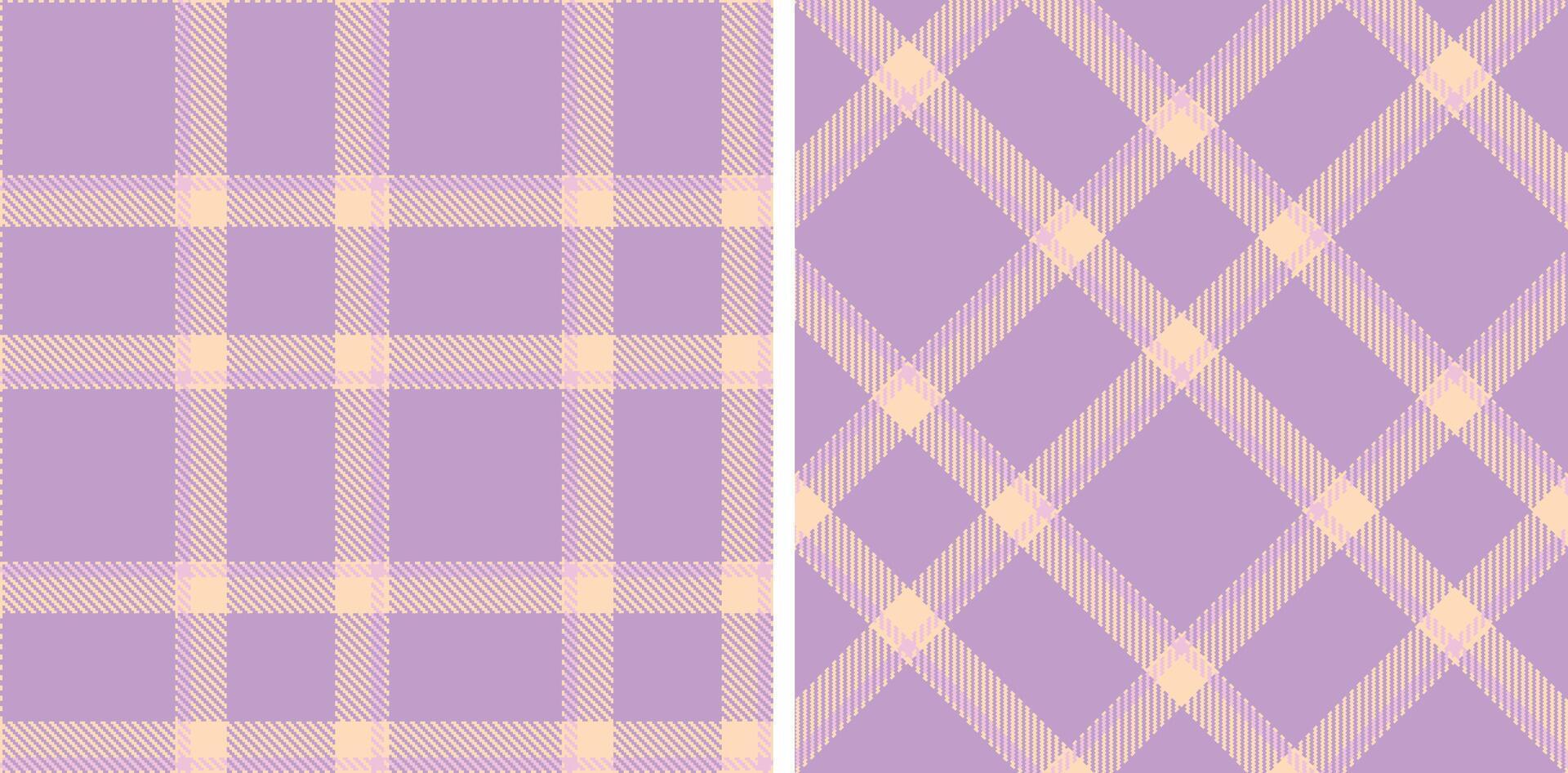 Deep Light Peach and Dark Lavender Seamless Tartan Fabric Design vector