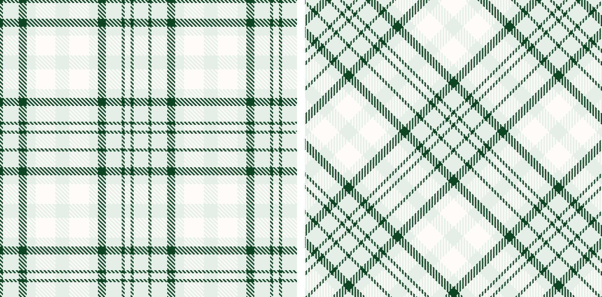 Rich Light Grey Seamless Tartan with Muted Pine Green accents Fabric Design vector