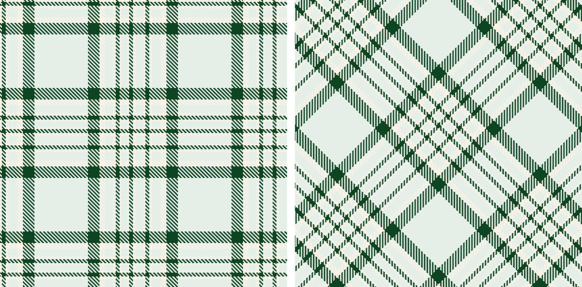 Muted Very Light Pink Seamless Tartan with Muted Pine Green accents Fabric Design vector
