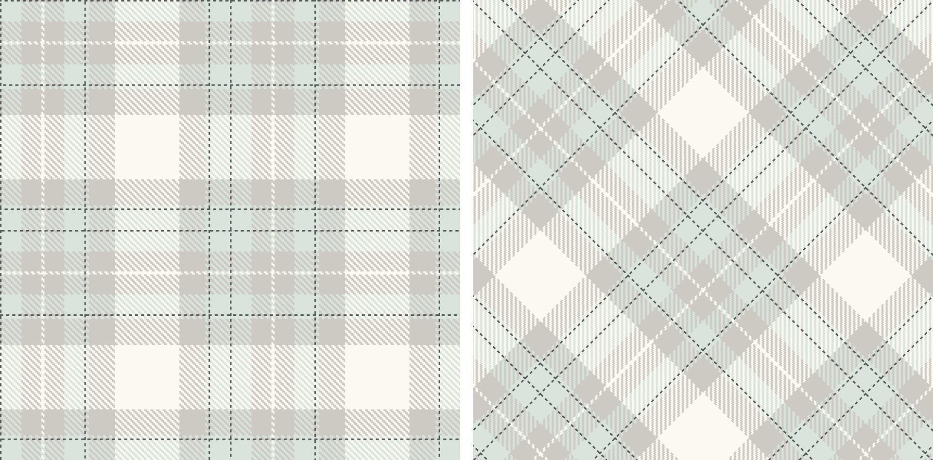 Deep Light Grey and Dusty Silver Seamless Tartan Fabric Design vector