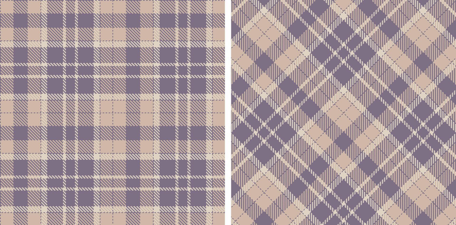 Vivid Purplish Grey Seamless Tartan with Cool Light Grey accents Fabric Design vector