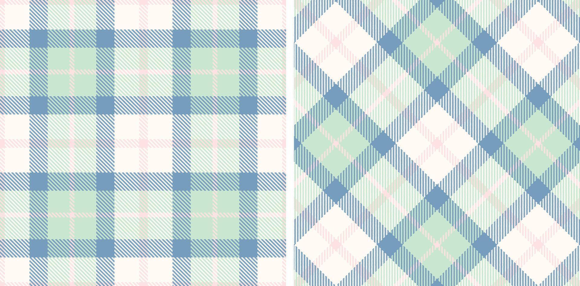 Warm Very Light Pink Seamless Tartan with Light Greyblue accents Fabric Design vector