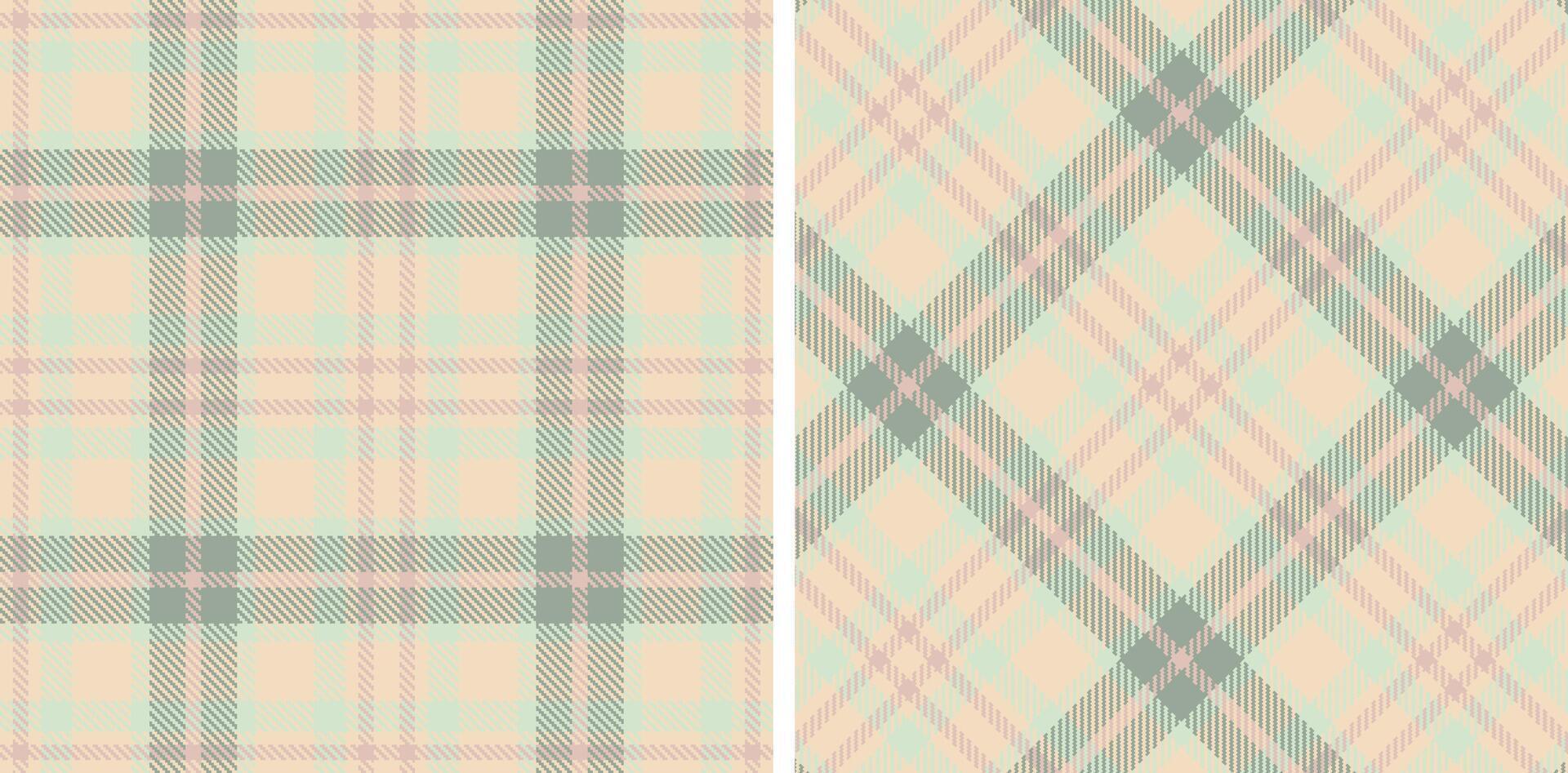 Pastel Seamless Tartan in Neon Light Peach tones Fabric Design Variant 620 vector