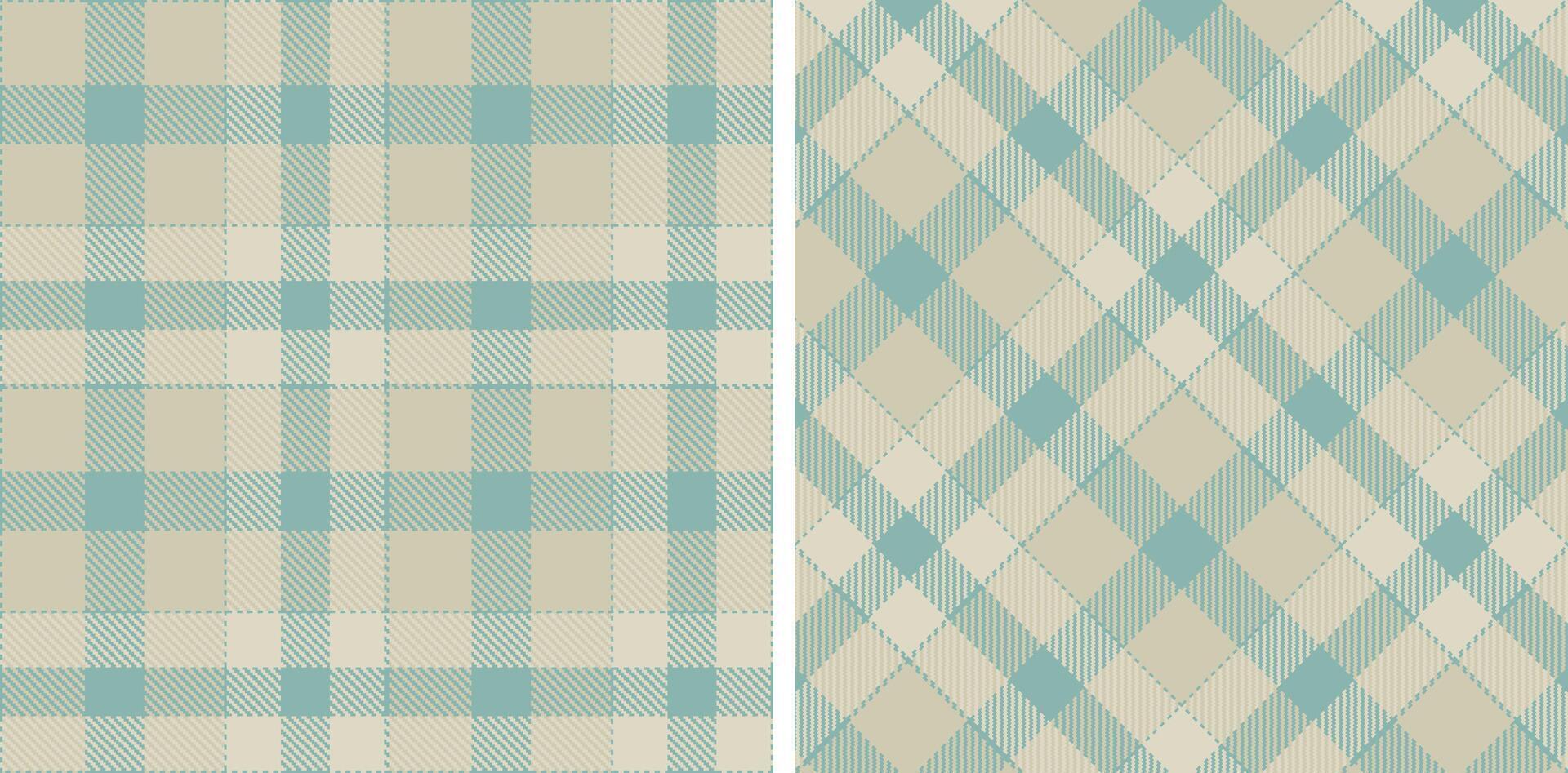 Pastel Seamless Tartan in Dusty Greyish Teal tones Fabric Design vector