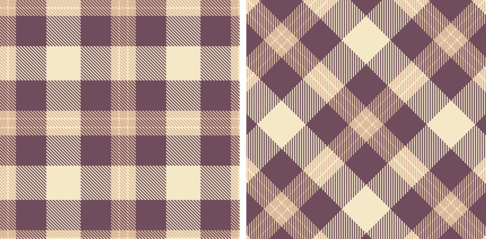 Pale Putty Seamless Tartan with Deep Pale accents Fabric Design vector