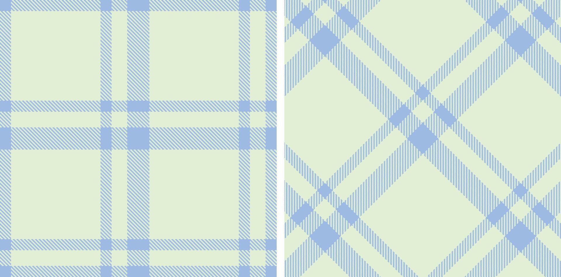 Rich Carolina Blue Seamless Tartan with Pastel Eggshell accents Fabric Design vector