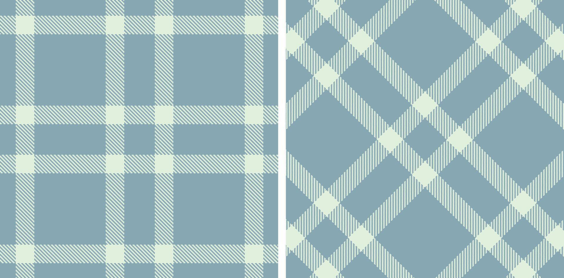 Soft Bluegrey Seamless Tartan with Muted Off White accents Fabric Design vector