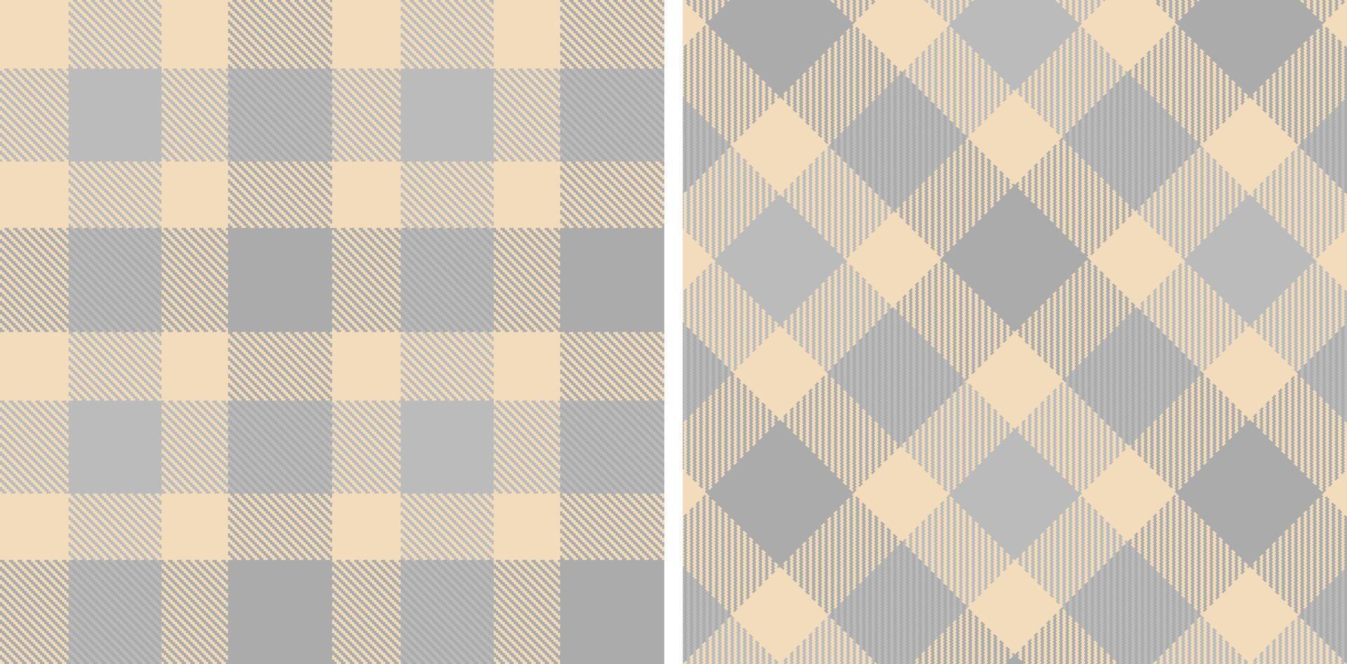 Bright Light Peach and Muted Silver Seamless Tartan Fabric Design vector