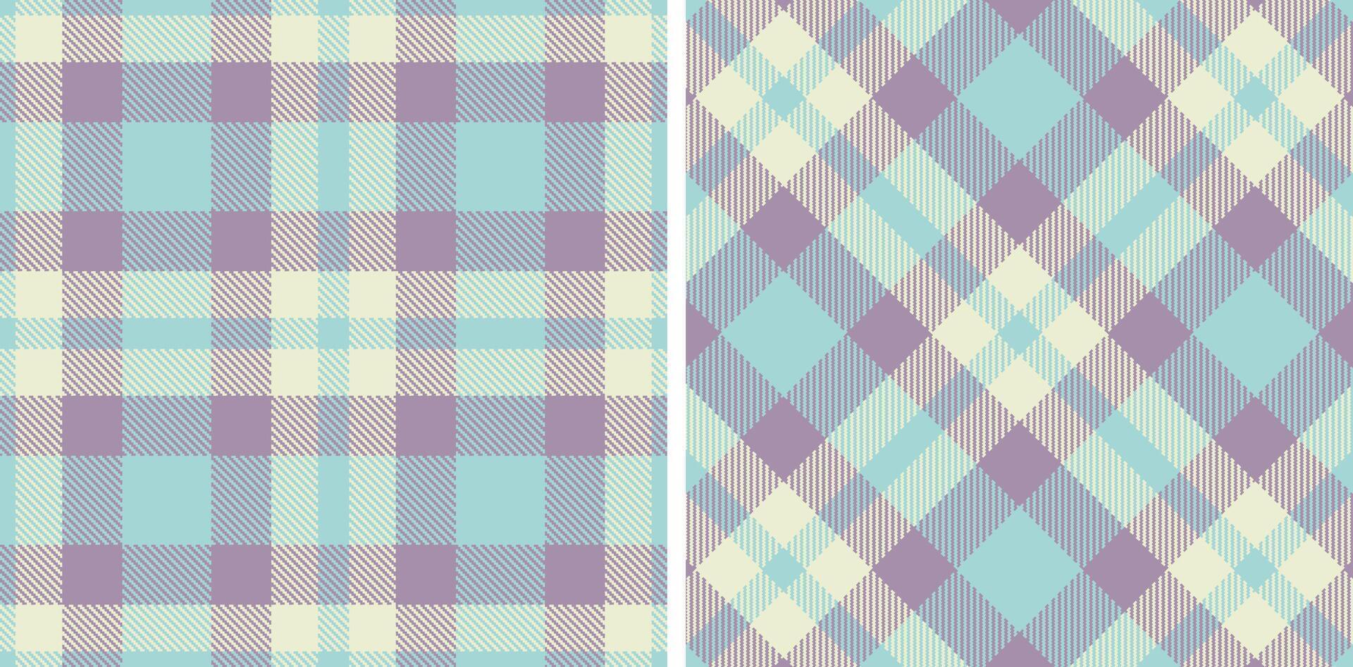 Warm Pale Sky Blue Seamless Tartan with Muted Off White accents Fabric Design vector